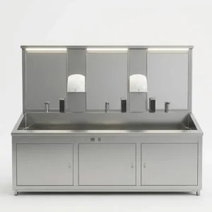Scrub Station Stainless Steel 3 Person Full Automatic (260x65x150 cm)