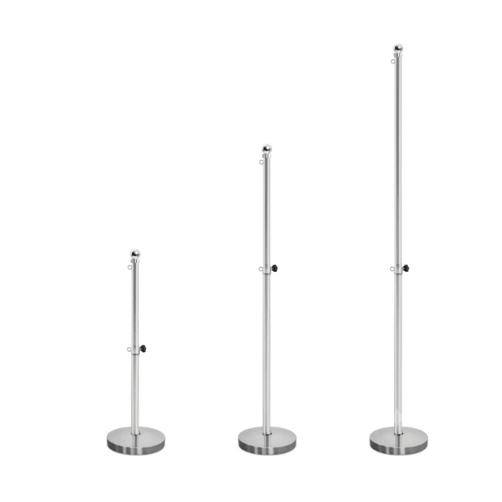 Tiang Bendera Indoor Stainless Steel SS201 Base Pemberat (Tinggi 1-3 Meter)