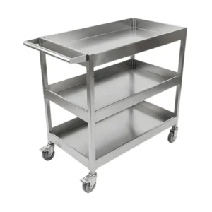 Trolley Makanan Stainless Steel 3 Susun Permanent Structure (90x50x95 cm)