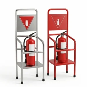 Stand Dudukan APAR Besi / Stainless Steel SS201 dengan Pelindung Karet Kaki (30x30x96/125 cm)