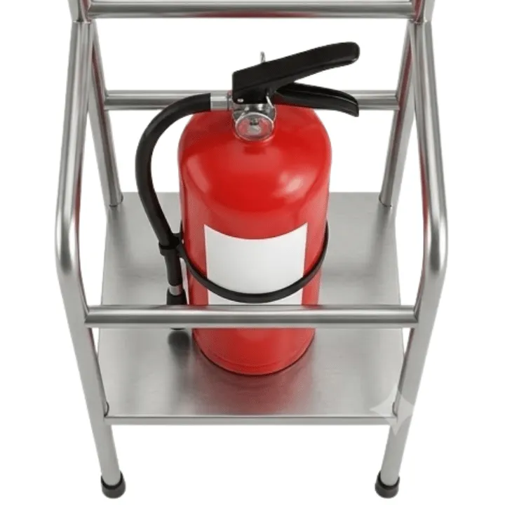 Stand Dudukan APAR Besi / Stainless Steel SS201 dengan Pelindung Karet Kaki (30x30x96/125 cm) - Image 3