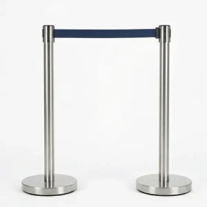 Tiang Antrean Stainless Steel Pita Tarik Retractable Barrier Stand (Tinggi 90 cm)