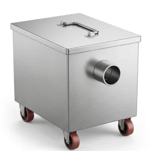 Grease Trap Stainless Steel Portable dengan Roda Perangkap Lemak Dapur (40/60 x 30/40 x 30 cm)