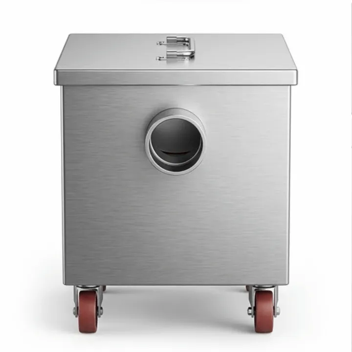 Grease Trap Stainless Steel Portable dengan Roda Perangkap Lemak Dapur (40/60 x 30/40 x 30 cm) - Image 2