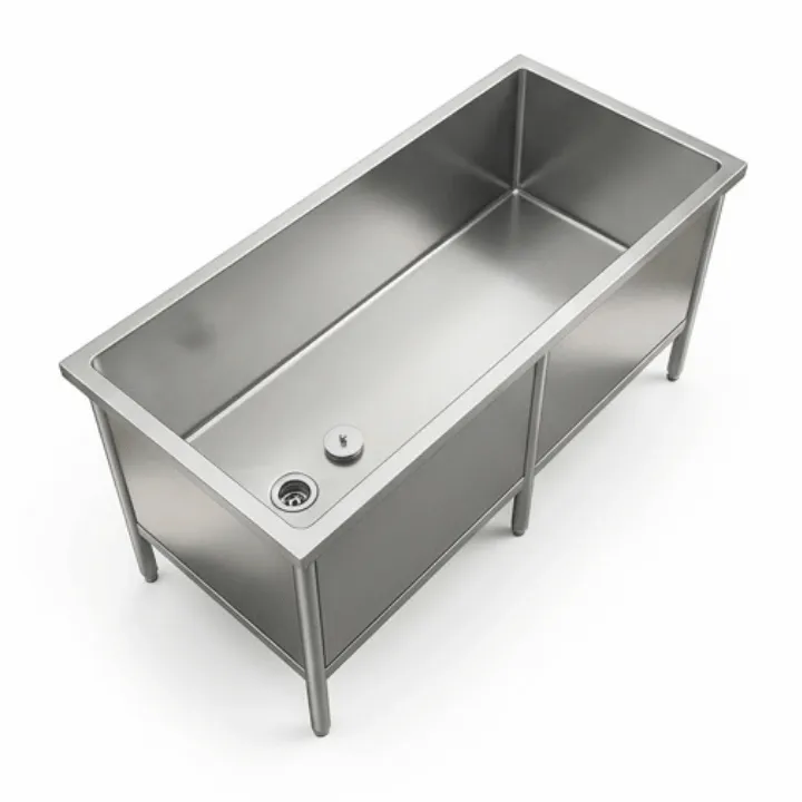 Bak Thawing Stainless Steel 6 Kaki SS304 Bak Cuci Ikan Fish Sink (150x60x60 cm) - Image 3