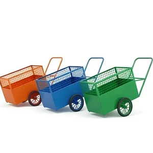 Gerobak Sampah Dorong Besi Plat Ezzer & Rangka Ram Jaring (Custom Warna/Logo)