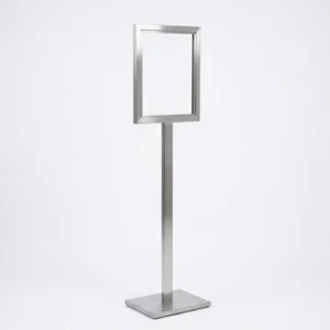Standing Display Frame A4 Stainless Steel Kaki Kotak (Tinggi 100 cm)