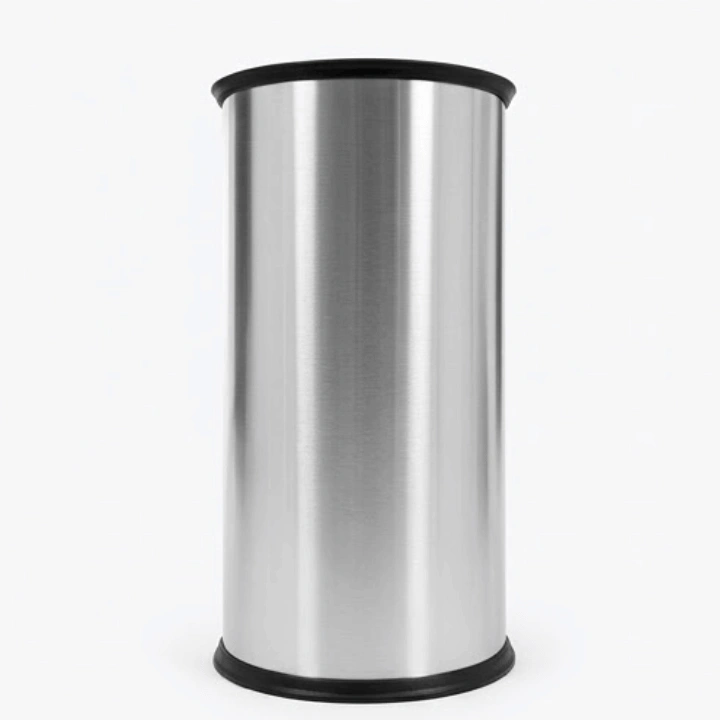 Tempat Payung Bulat Stainless Steel (Tinggi 60 cm) dengan Ember Penampung Air - Stand Payung Kantor & Hotel
