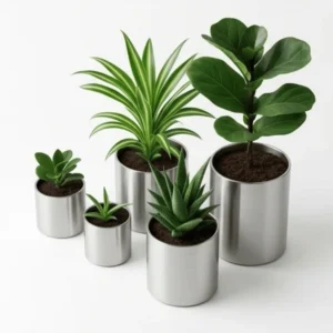 Pot Tanaman Bulat Stainless Steel (Round Planter)
